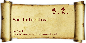 Vas Krisztina névjegykártya